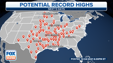 Record-breaking temperatures possible for the central, eastern US this weekend