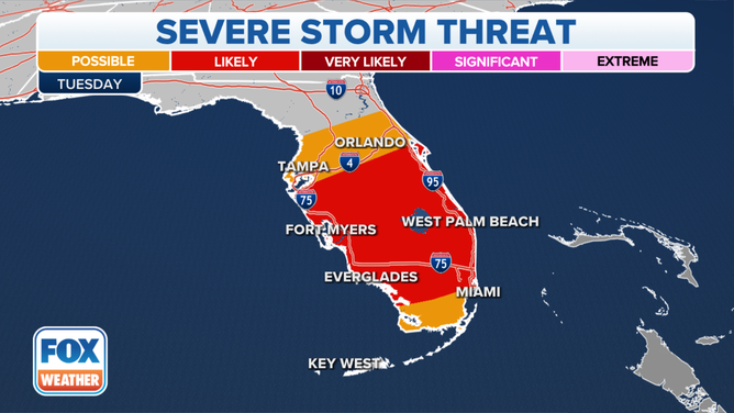 Severe storm threat on Tuesday, Dec. 21, 2021.