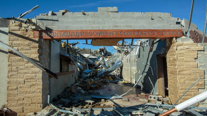 The Grain and Forage Center of Excellence at the University of Kentucky Research and Education Center was damaged by a powerful tornado in December 2021. (Image: University of Kentucky)