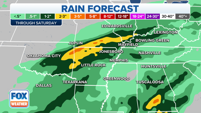 Rain forecast through Saturday, Dec. 18, 2021.