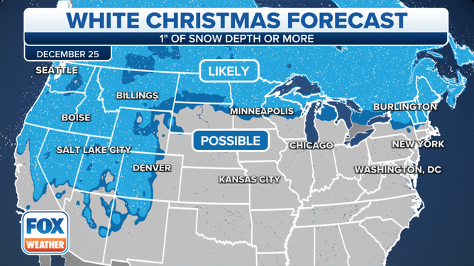 Most of the U.S. will not see a white Christmas in 2021. Warmer-than-average temperatures will keep prevent of the Lower 48 from seeing snow this week.