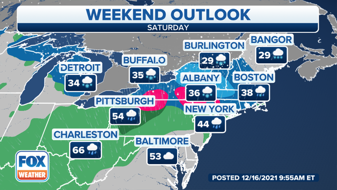 Forecast for Saturday, Dec. 18, 2021.