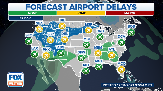 Travel forecast for New Year's Eve