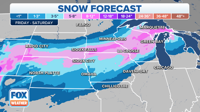 Snow forecast through Saturday, Dec. 11, 2021.