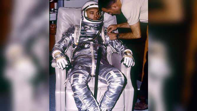 Astronaut Alan B. Shepard, Jr. During Suiting for First Manned Suborbital Flight on MR-3 (Mercury-Redstone)