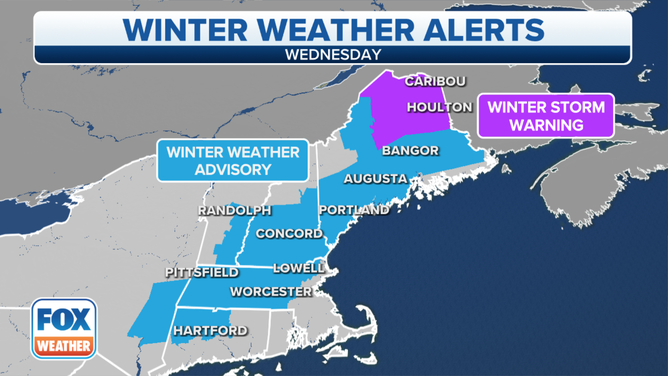 Winter Storm Warnings and Winter Weather Advisories are in effect on Wednesday, Dec. 22, 2021.