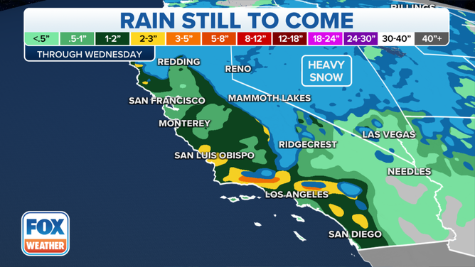 Rain forecast through midweek.