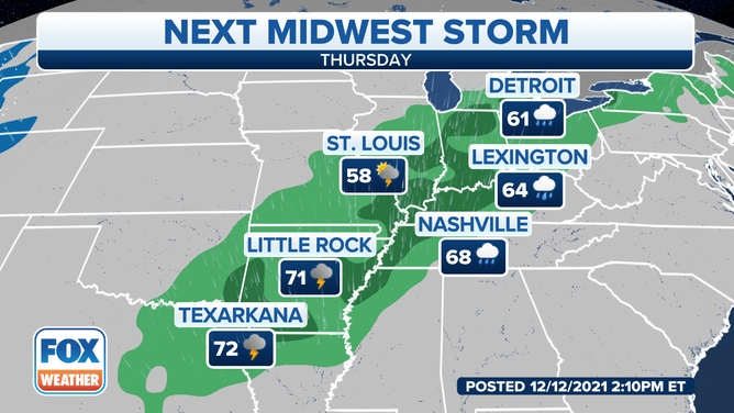 Forecast for Thursday, Dec. 16, 2021.