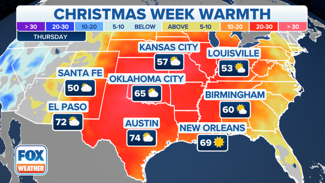 Christmas Week Temperatures Expected To Be Warmer Than Average Across ...