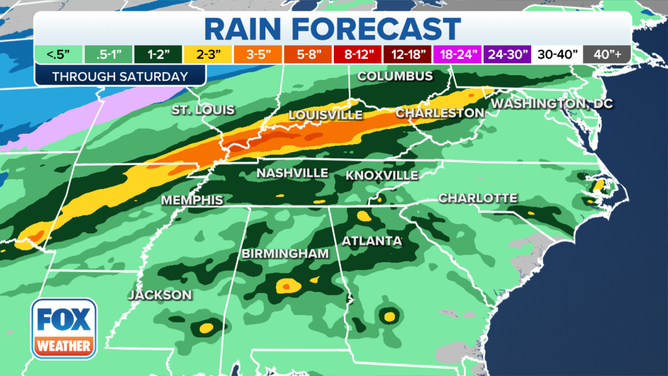 Rain forecast through Saturday, Jan. 1, 2022.