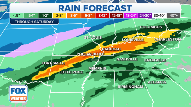 Rain forecast through Saturday, Jan. 1, 2022.