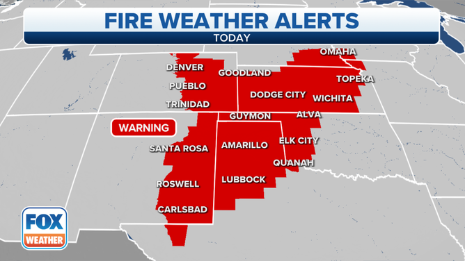Fire weather alerts for Wednesday, Dec. 15, 2021.