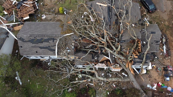 Tornado Damages Buildings In Newnan, Georgia