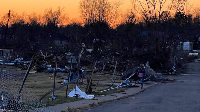 Tornado damage in Mayfield, KY 12/21