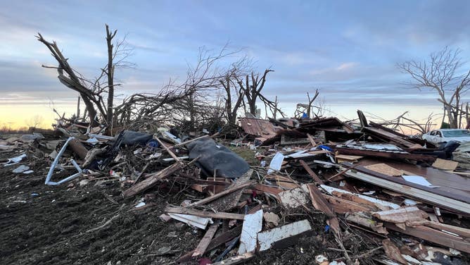 Tornado damage in Mayfield, KY 12/21