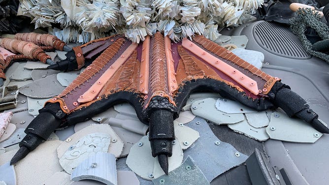 Washed ashore penguin sculpture