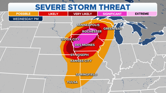 Severe storm threat on Wednesday, Dec. 15, 2021.