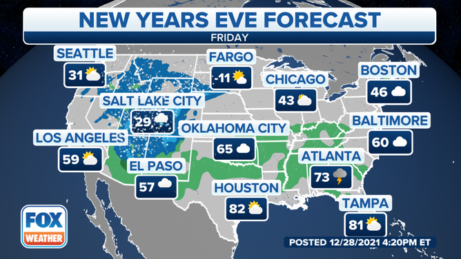 New Year's forecast: Active weather to ring in 2022