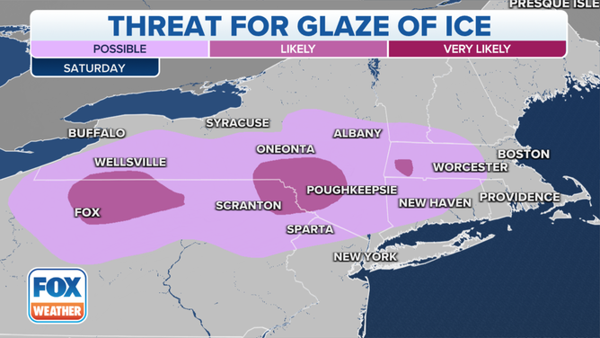 Threat for a glaze of ice on Saturday, Dec. 18, 2021.