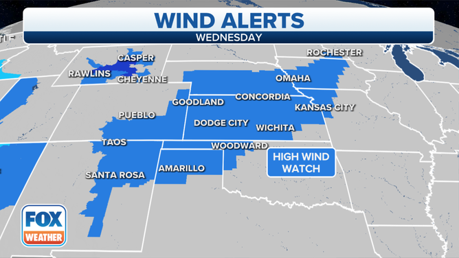 High Wind Watches are posted for Wednesday, Dec. 15, 2021.