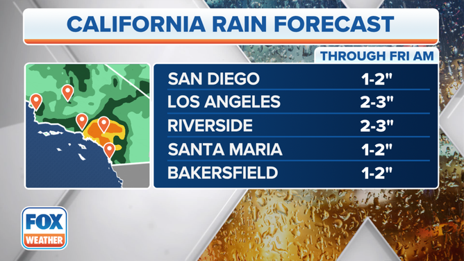 Rainfall forecast through Friday morning, Dec. 31, 2021.