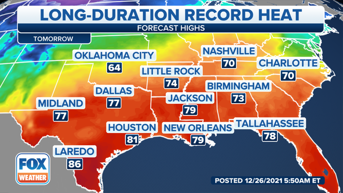 Unseasonably Warm Temperatures Across South To Persist Into Workweek Fox Weather