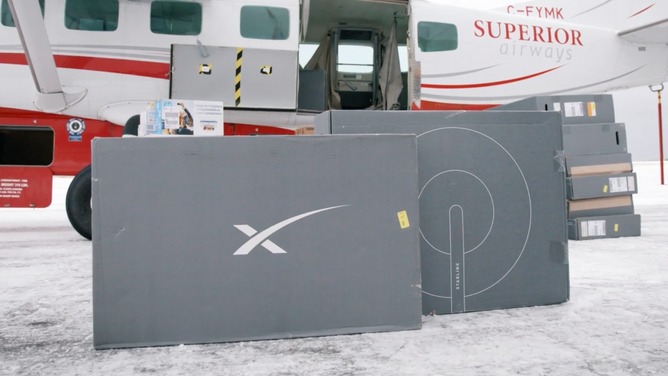 Starlink boxes ready to be delivered in Kenora, Ontario. (Image credit: FSE)