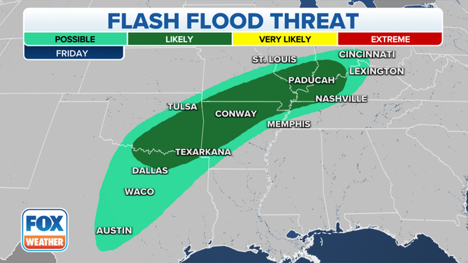 Flash flood threat on Friday, Dec. 17, 2021.