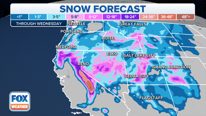 Snow forecast through midweek.