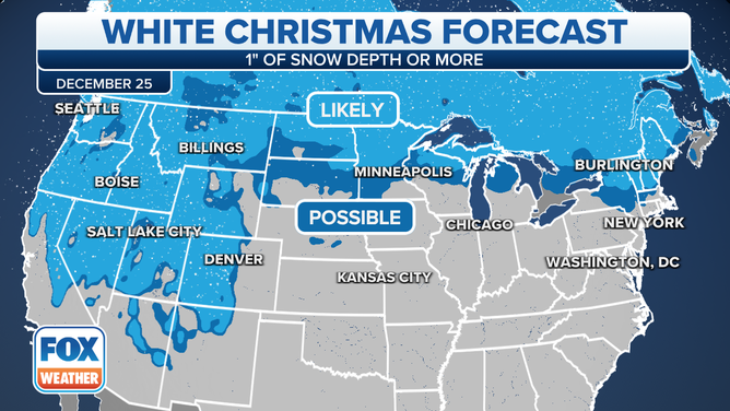 Most of the U.S. will not see a white Christmas in 2021. Warmer-than-average temperatures will prevent much of the Lower 48 from seeing snow before Christmas.