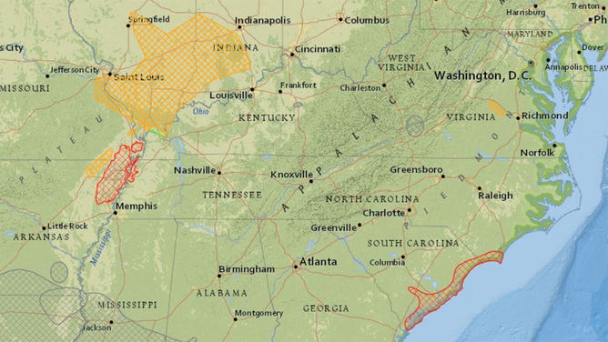 Seismic zones in Eastern U.S.