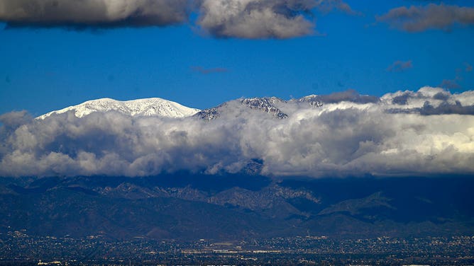 Snow-covered mountains in California