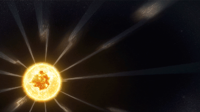 A gif of the sun's solar wind