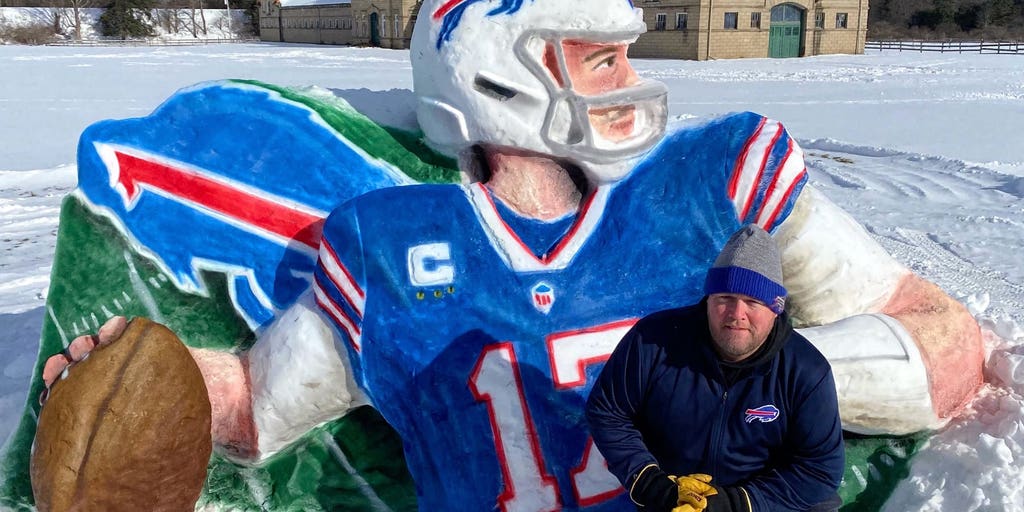 Artist creates snowy tribute to Bills quarterback Josh Allen