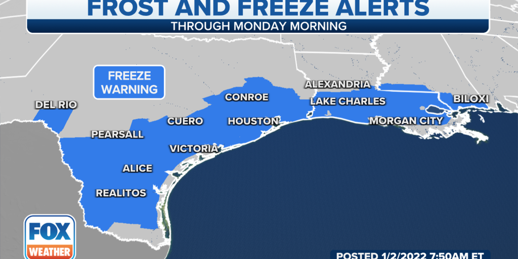 Cold temperatures extend from northern US into Texas, Louisiana Fox