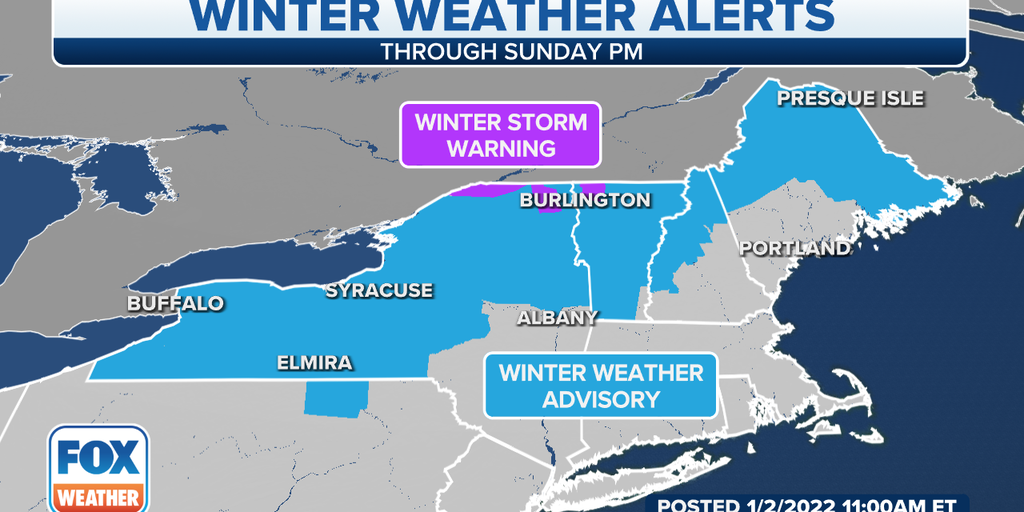 Winter weather alerts issued across the Northeast, northern New England