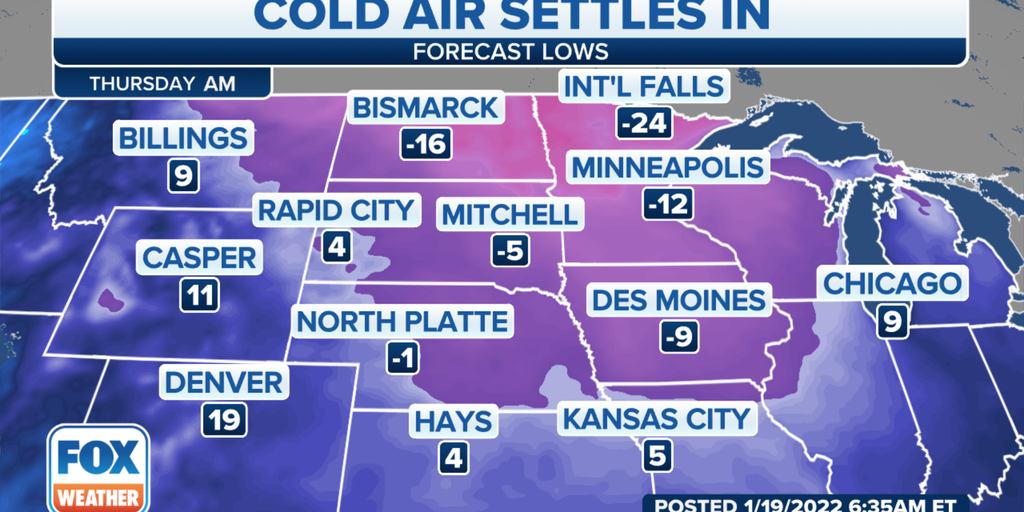 Temperatures to reach below zero in some spots of Central Plains | Fox ...