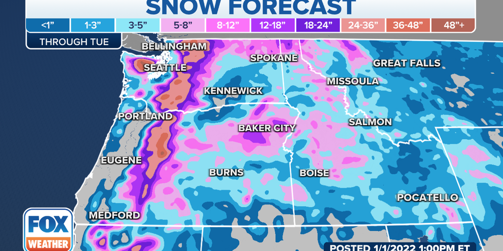 Heavy rain and snow for the Pacific Northwest for first full week of