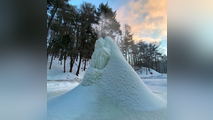 Here's how this unique ice volcano forms in Upstate New York