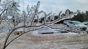 How much ice is needed to knock out power, damage trees?