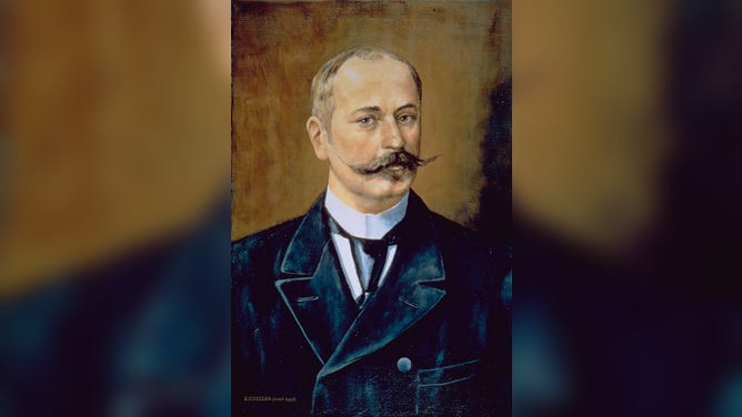 Swiss confectioner Rodolphe Lindt in 1900. Lindt invented the conche, a machine gave chocolate a velvety smooth consistency.