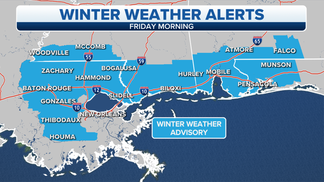 Winter Weather Advisories are in effect through Friday morning, Jan. 21, 2022.
