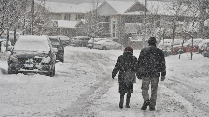 A late November snowstorm in Toronto, Ontario, Canada.