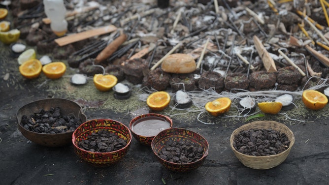 Cacao is presented during the Mayan celebration of "Tz'ikin" day in Guatemala. According to the Smithsonian, it is a "day of money, day of business, and of merchants."