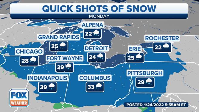 Forecast for Monday, Jan. 24, 2022.