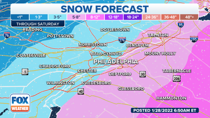Philadelphia Metro Snow Forecast
