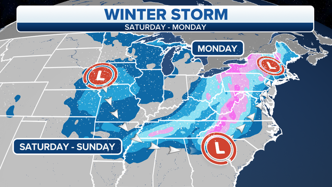 Winter storm dumping snow in Midwest before coating parts