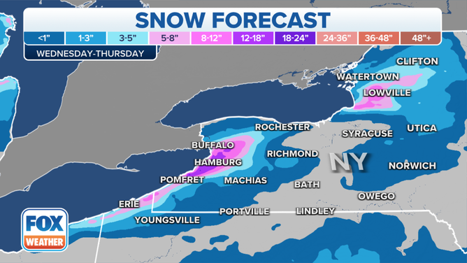 Snow forecast through Thursday, Jan. 6, 2022.