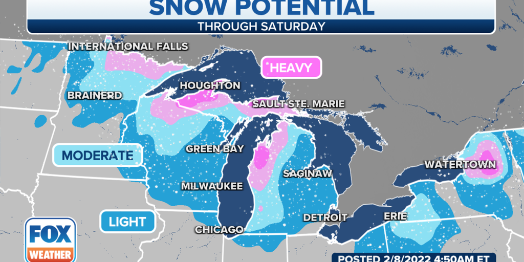 Pair of clipper systems set to bring snow to upper Midwest, Great Lakes ...