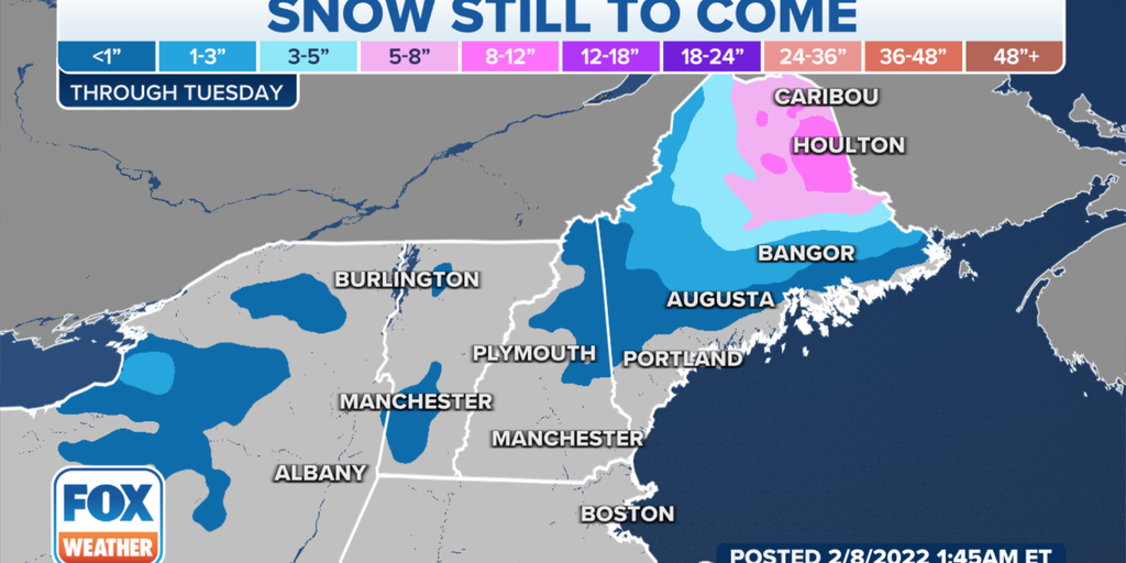 Coastal Storm Bringing Heavy Snow To Parts Of Northern New England On 